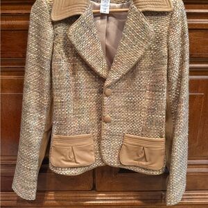 Marvin Richards Multicolor Tweed Blazer with Tan Accents